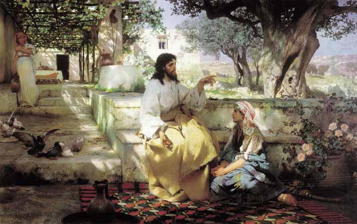 Henryk Siemiradzki Christ with Martha and Maria, china oil painting image